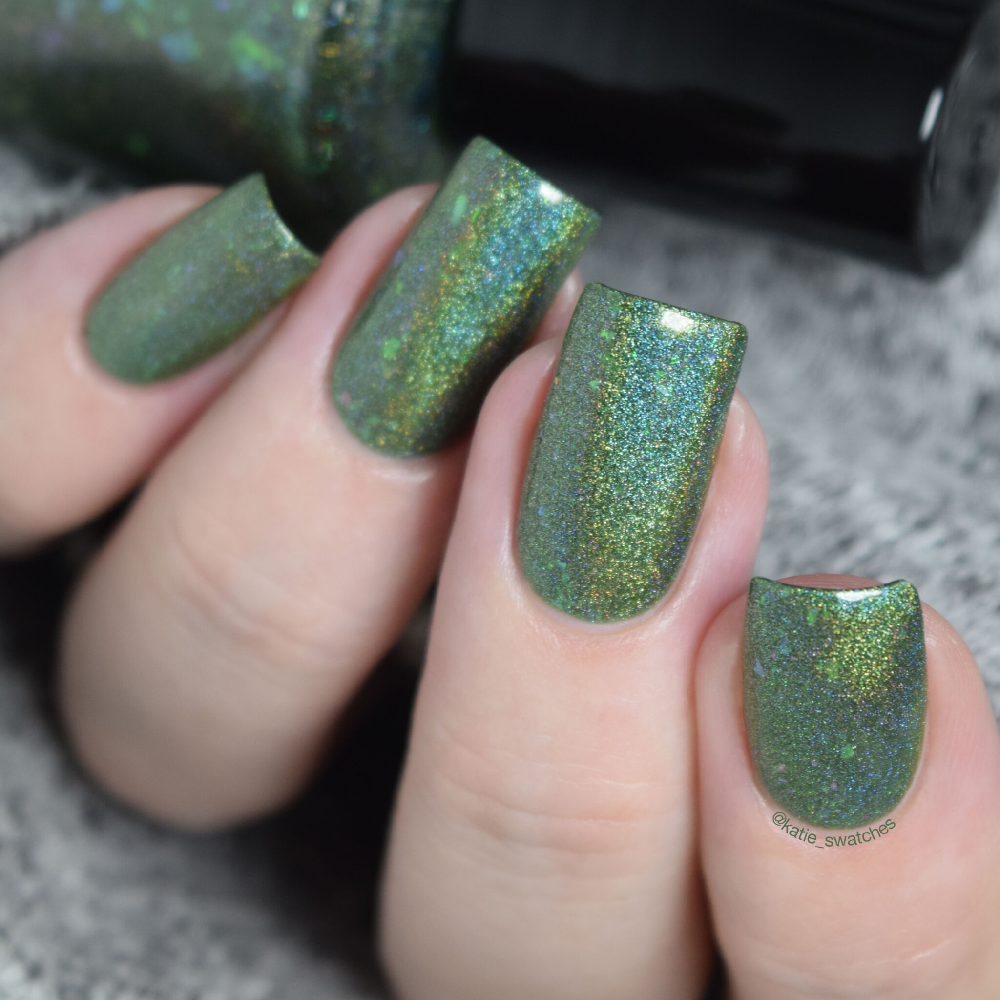 KBShimmer Fo Shizzle green holographic nail polish - Polish Pickup February 2019