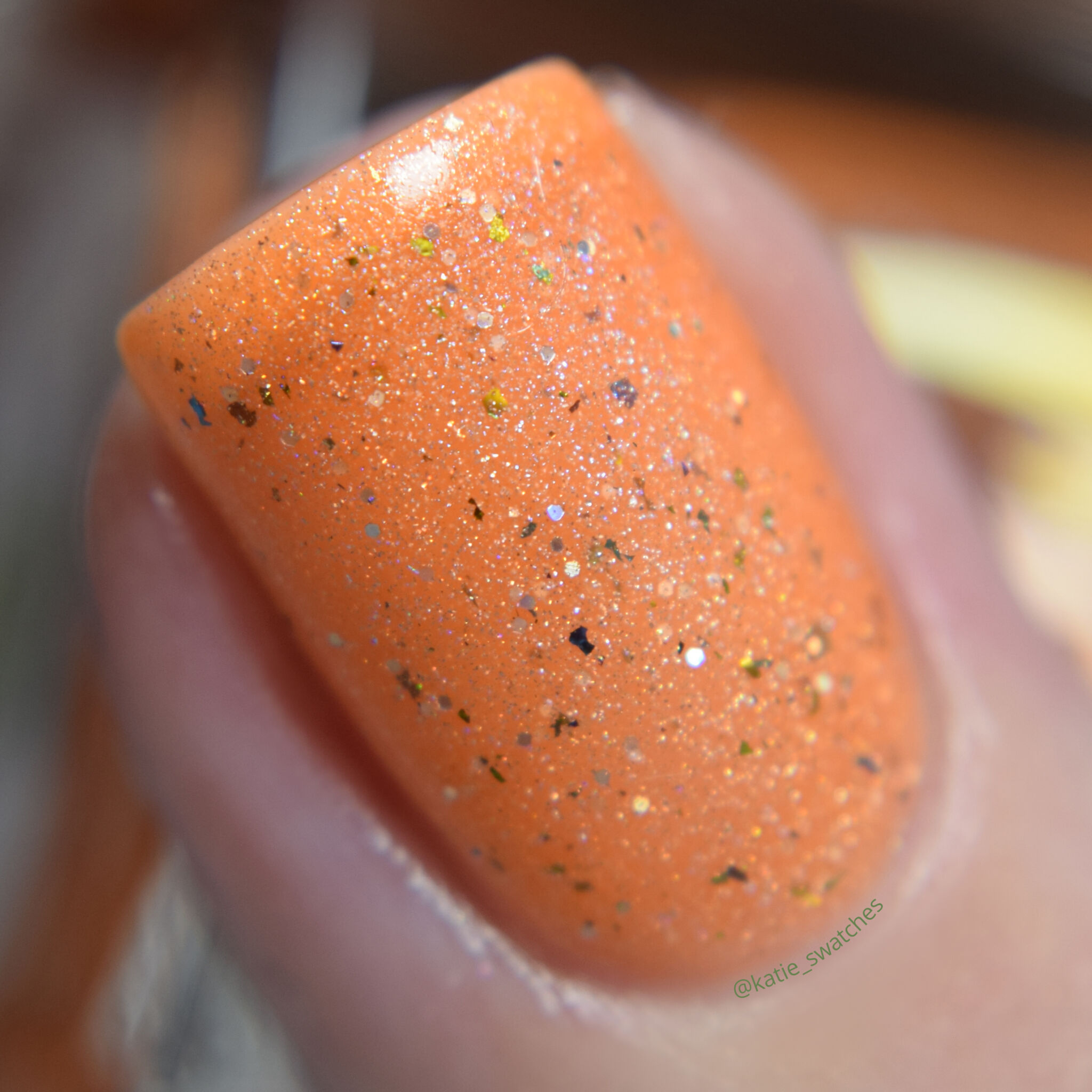 Zombie Claw Polish - Canadian Zombie orange jelly holographic nail polish swatch - Indie Expo Canada IEC VIP Bag 2019 Exclusive