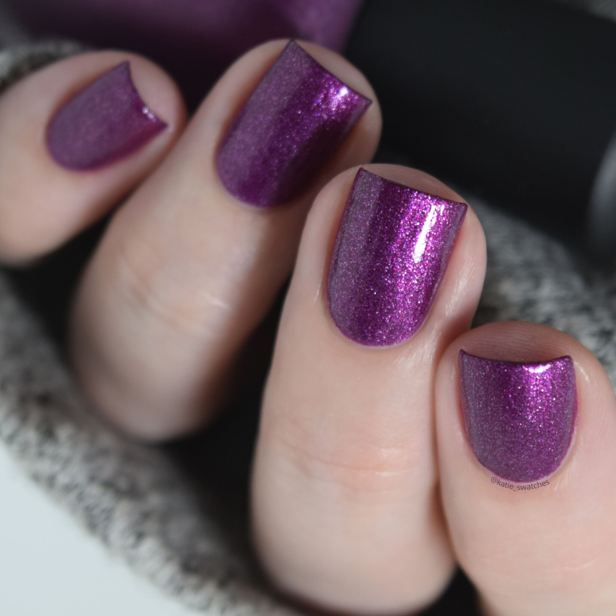 Zoya - Harlow MatteVelvet purple glossy nail polish swatch macro - Winter 2009 MatteVelvet Collection
