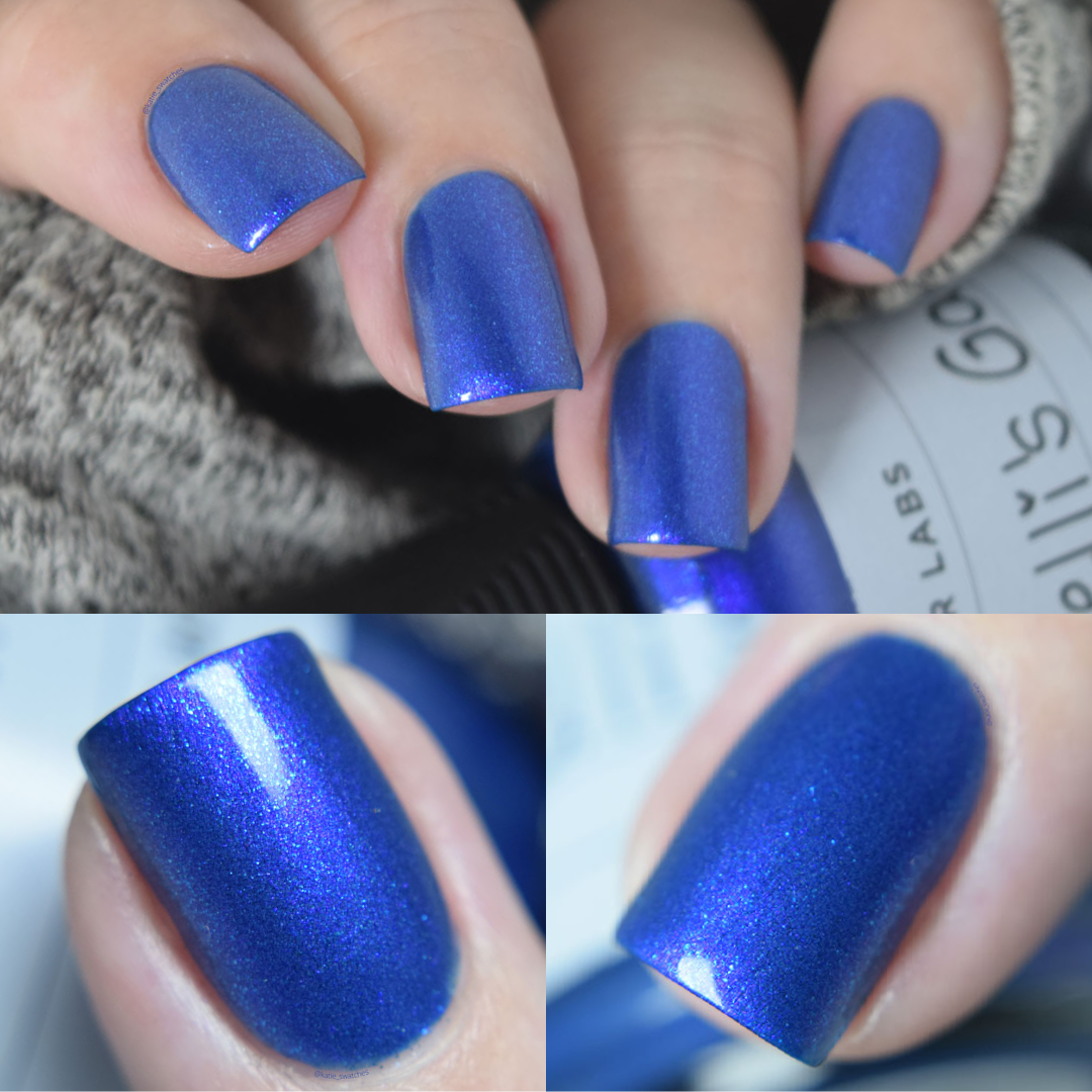 ORLY Kelli's Galaxy nail polish swatch part of the ORLY x Kelli Marissa Trio nail polish - blue shimmer nail polish