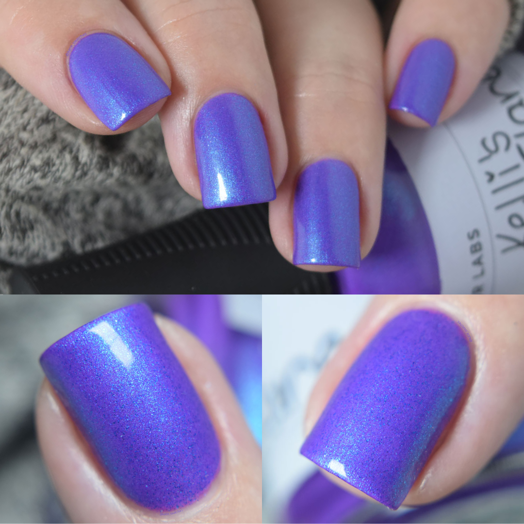 ORLY Kelli's Solar Flare nail polish swatch - part of the ORLY x Kelli Marissa Trio nail polish - purple nail polish with blue shimmer