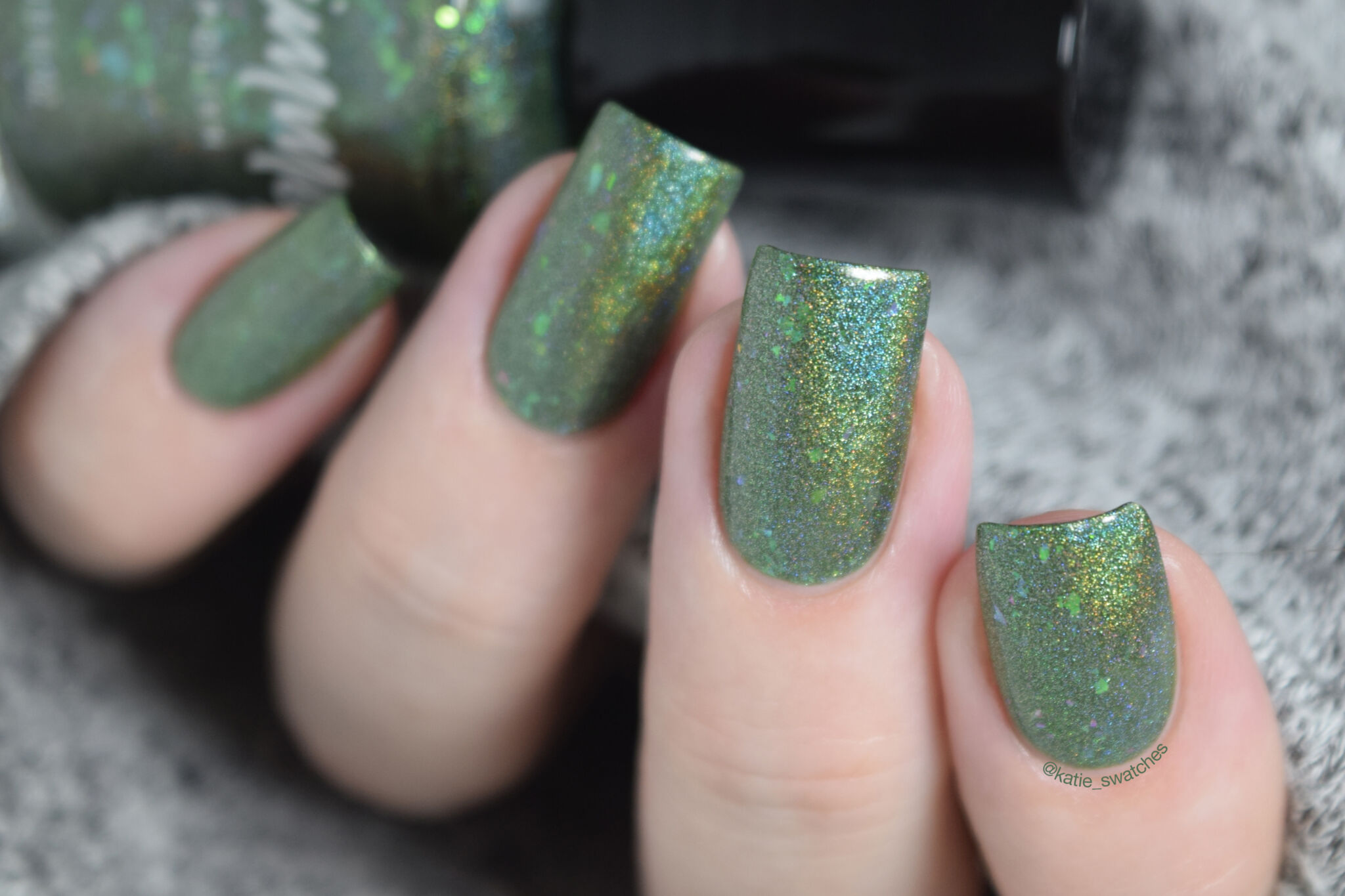 KBShimmer Fo Shizzle green holographic nail polish - Polish Pickup February 2019