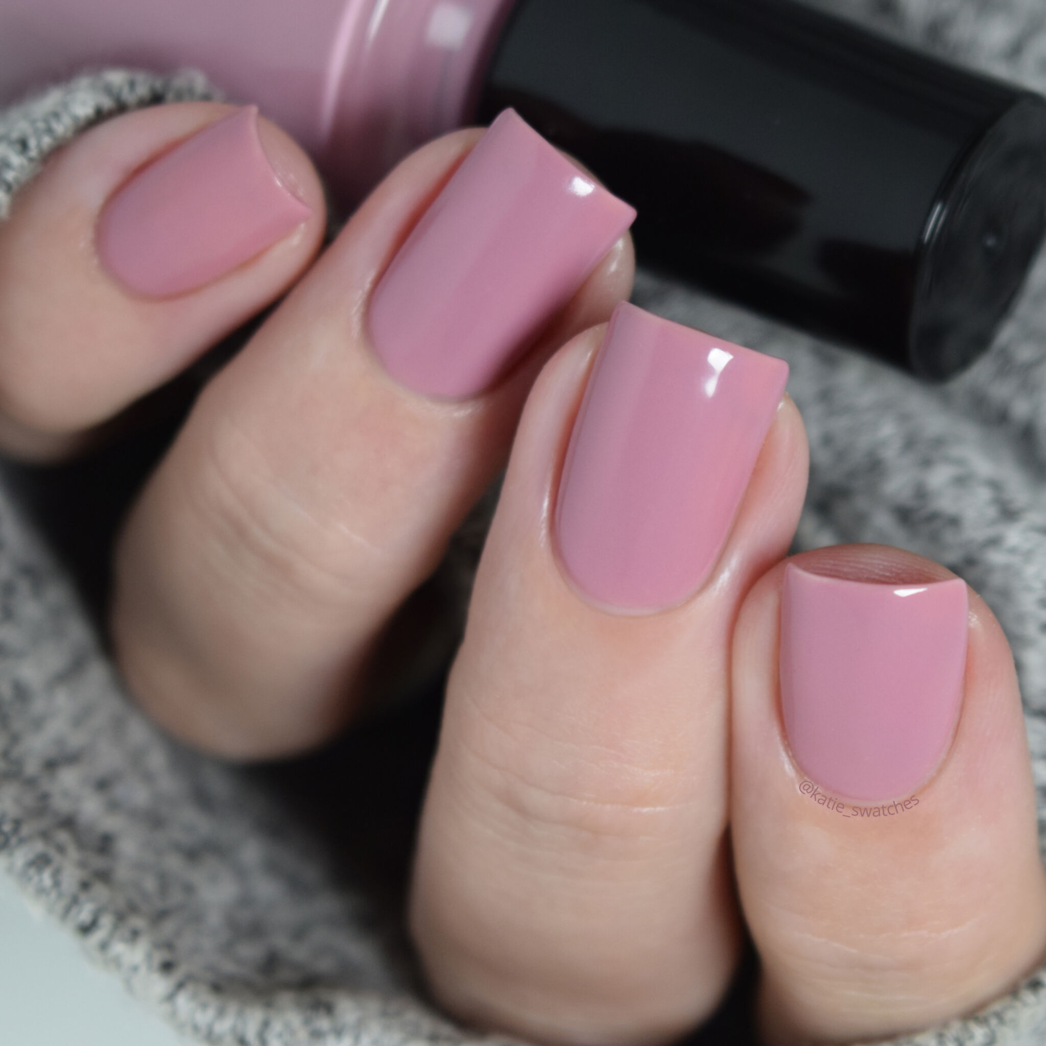 Girly Bits - For Once and Floral medium dusty rose crelly nail polish swatch