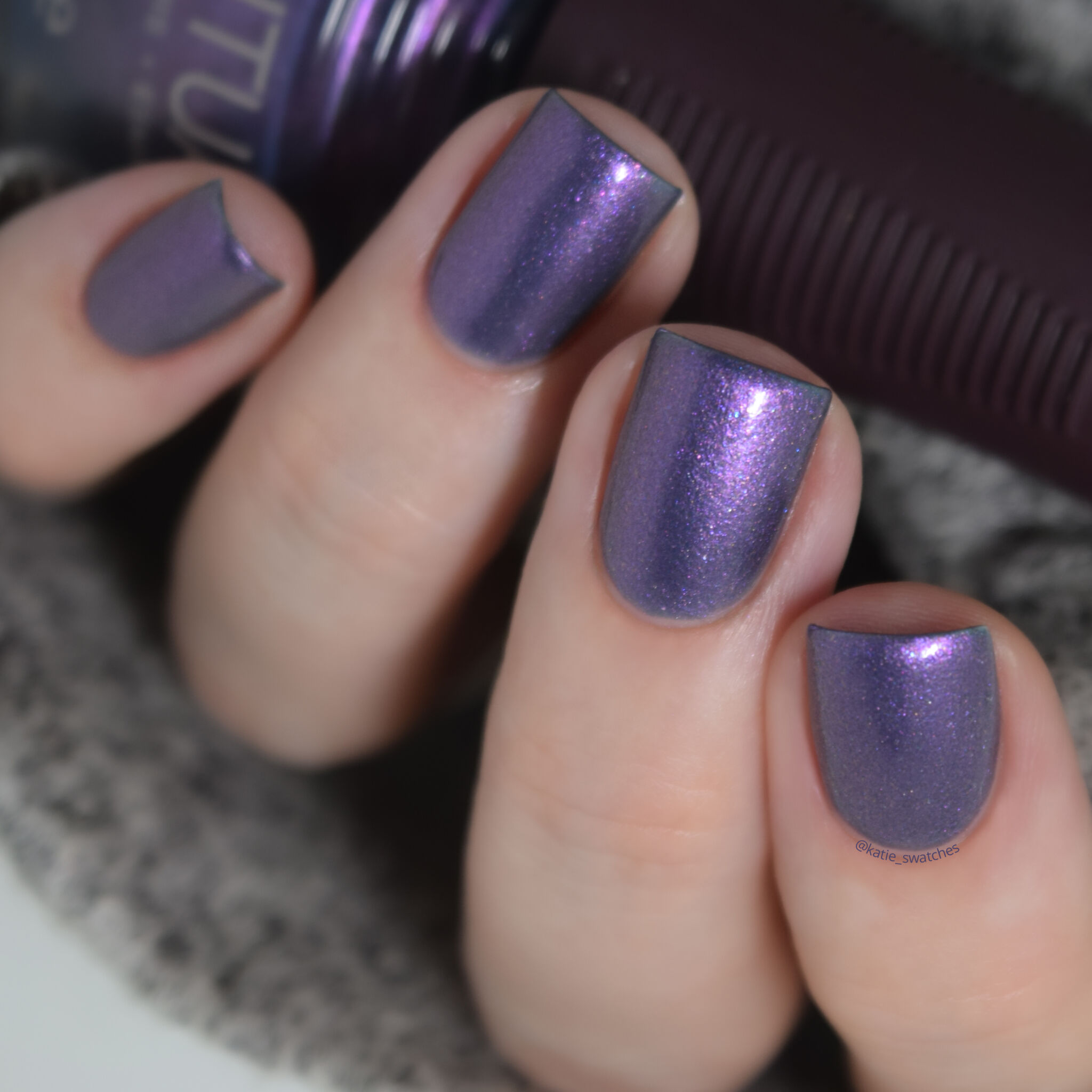 SPARITUAL North Star nail polish swatch grey-purple color with pink shimmer - Explore Collection Spring 2014