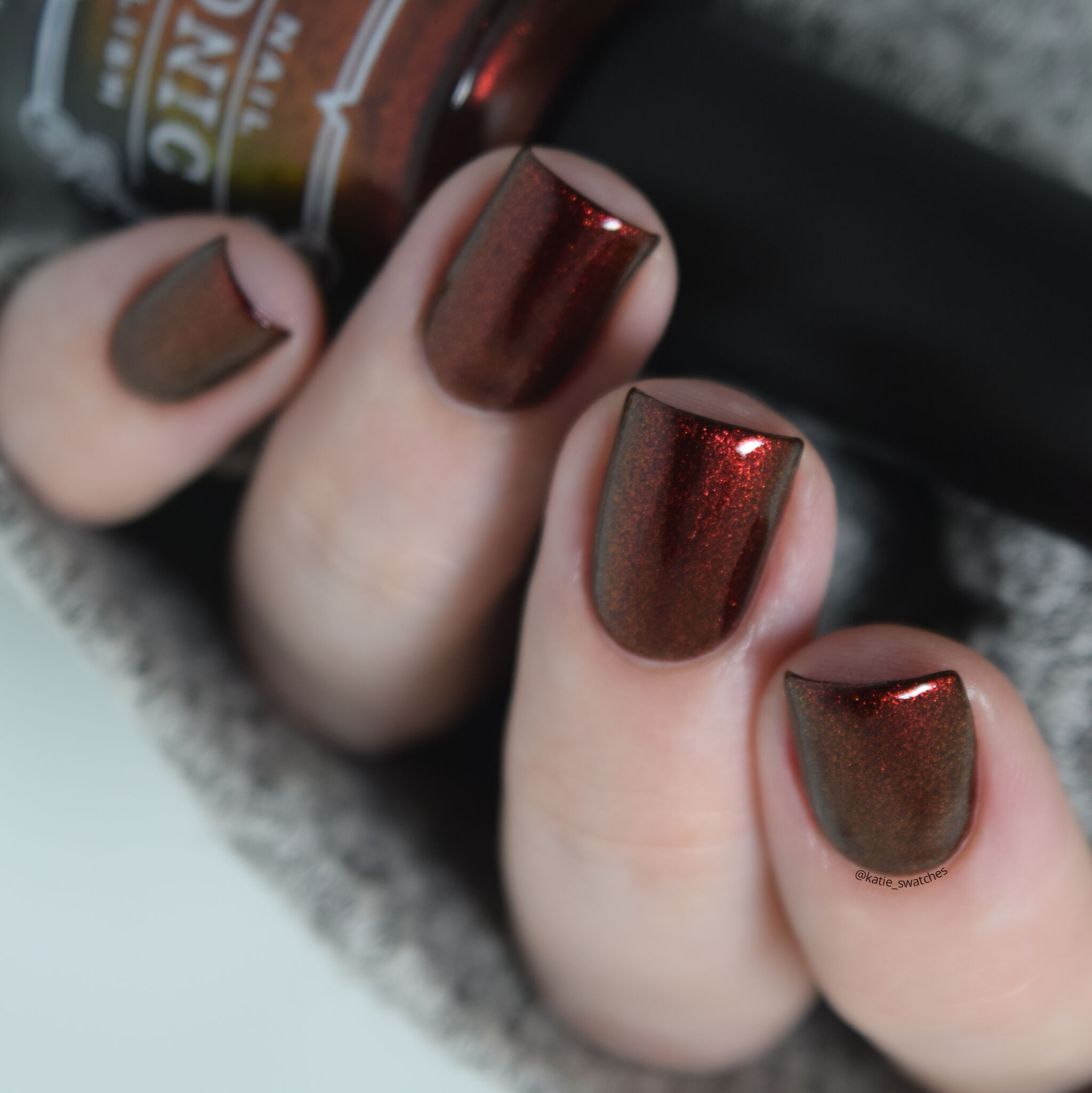 Tonic Polish - Blood On My Hands red to gold-green duochrome nail polish swatch from the Tonic Polish Fall 2019 Collection