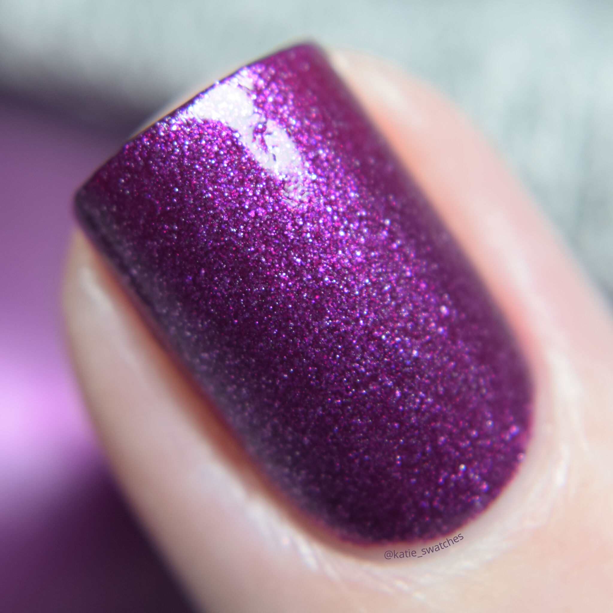 Zoya - Harlow MatteVelvet purple glossy nail polish swatch macro - Winter 2009 MatteVelvet Collection